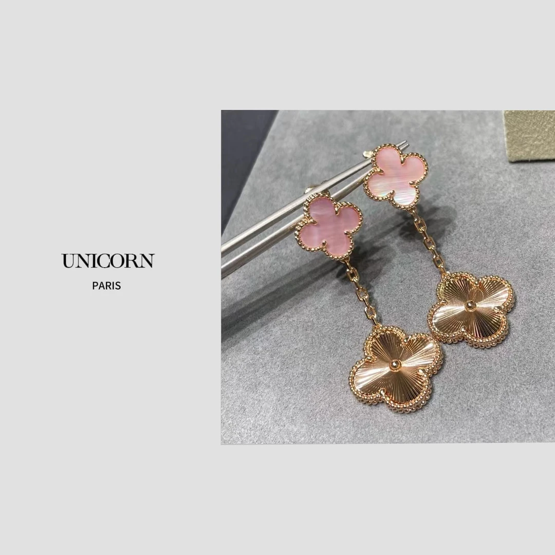 镀K金 925银针 【花园系列】时尚粉色花耳环女 ES1307-2