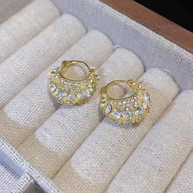 铜合金合成锆石耳饰 铜合金耳饰YF407