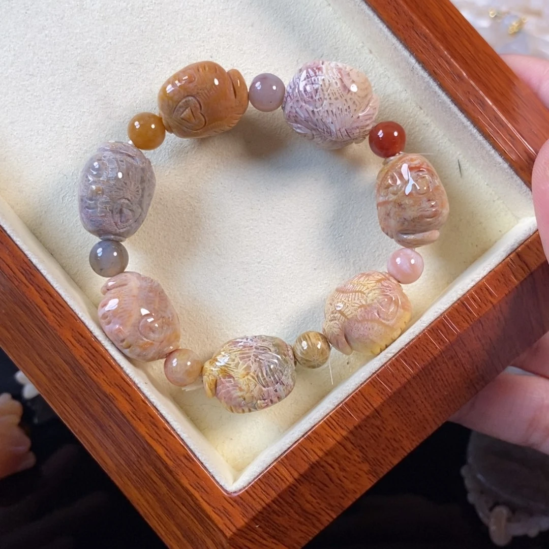 硅化珊瑚（珊瑚玉）未镶嵌手串57