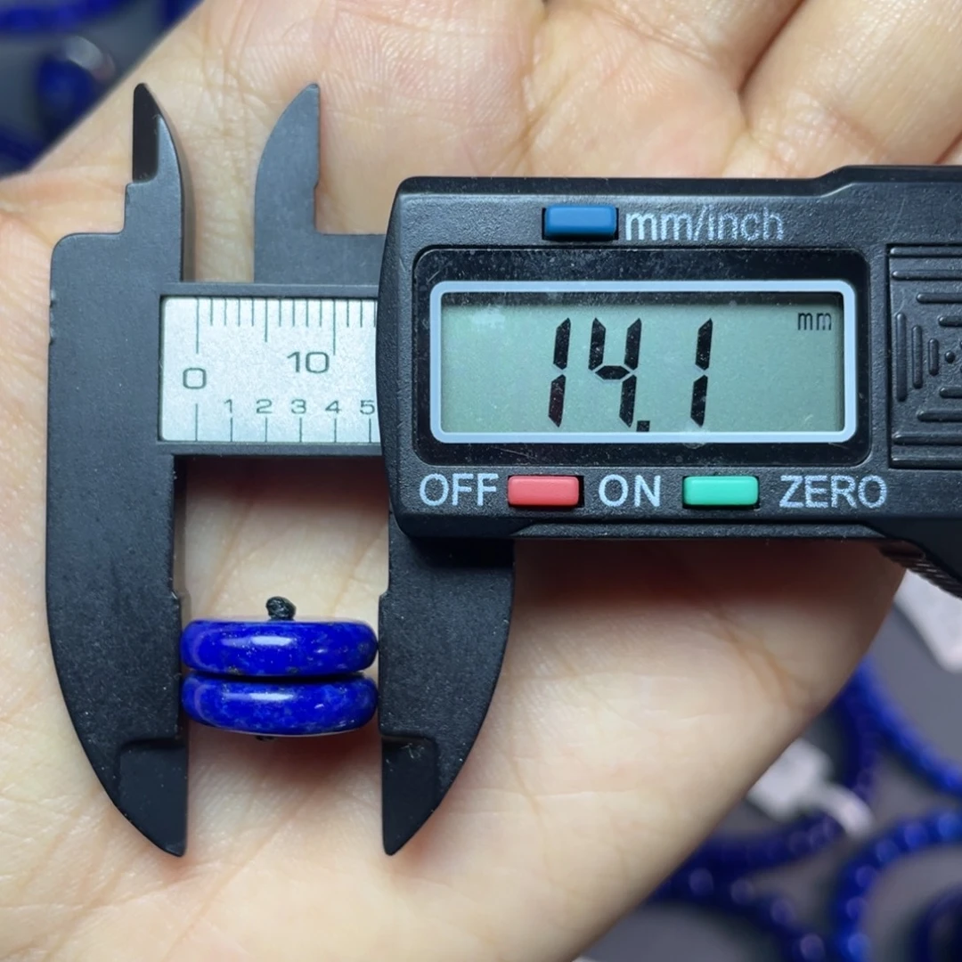 青金石未镶嵌14mm隔片配饰