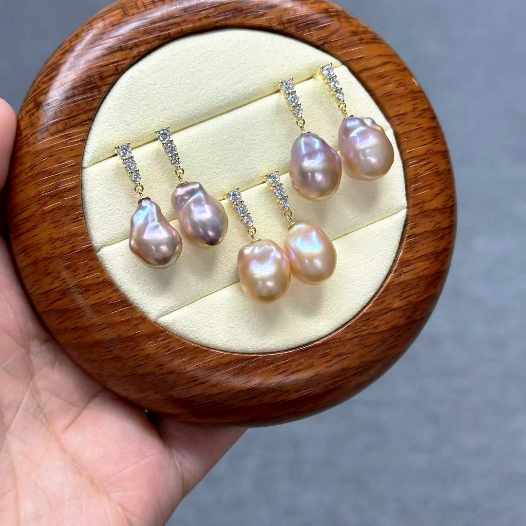 【炫彩巴洛克】淡水珍珠耳坠 9-11mm  多样性发一