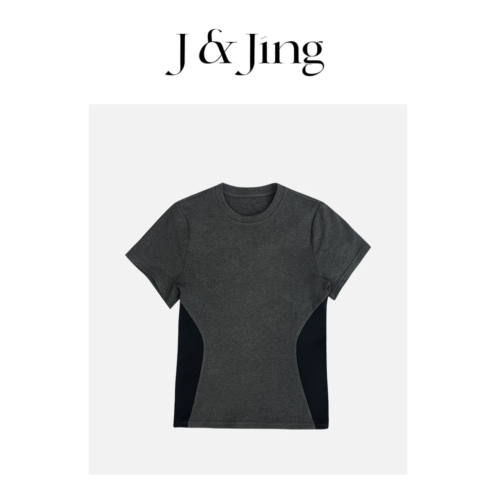 J&Jing-「修容T2.0」-春款上新~百搭显瘦修身遮肉短袖T恤C05C17