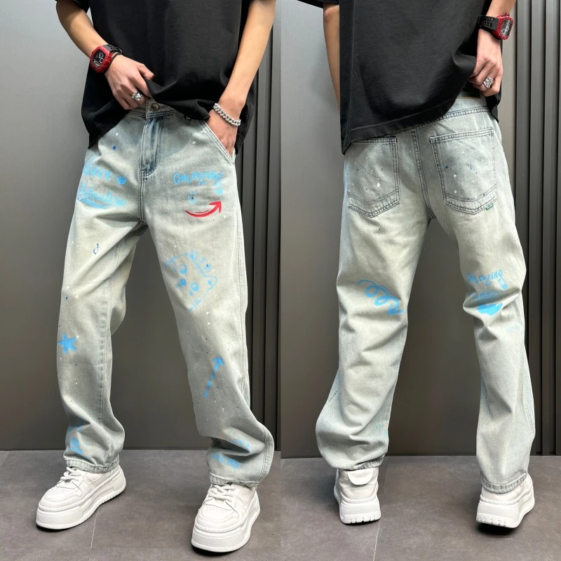 休闲秋冬宽松男士裤子男款牛仔男士高级感裤子直筒爆款直筒牛仔裤