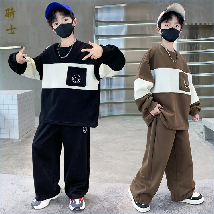 男童秋装套装2025新款大童秋季宽松男孩运动春秋款儿童酷帅卫衣潮