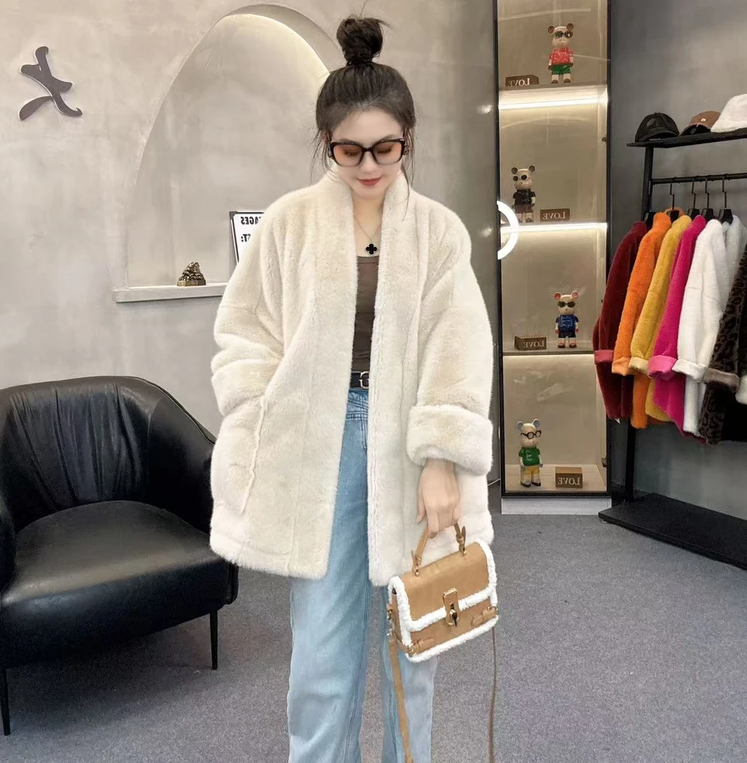 【DYZ】”时尚大气”2024新款宽松秋冬毛毛外套32099