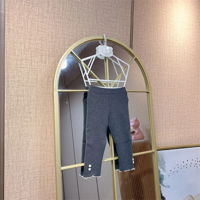 Y389   宝宝灰色厚打底裤子