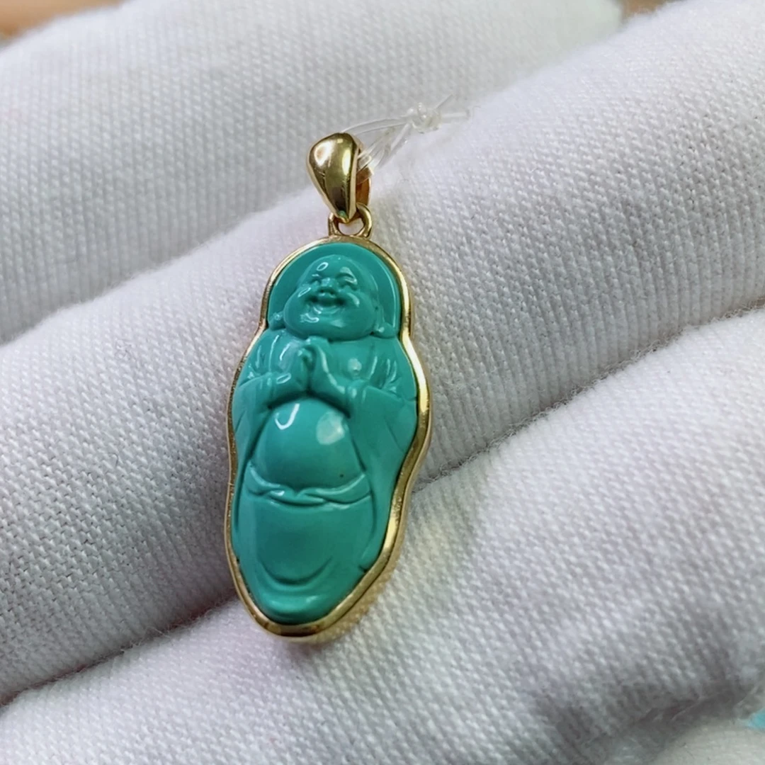 绿松石18K金镶嵌珠宝奇石