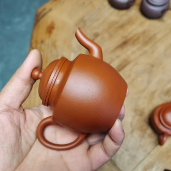 折肩宫灯紫砂壶宜兴紫砂壶