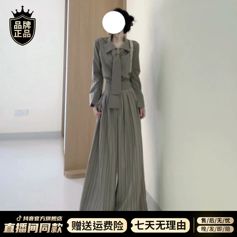 美式慵懒休闲运动服套装女秋冬2025新款氛围感斜肩卫衣长裤两件套