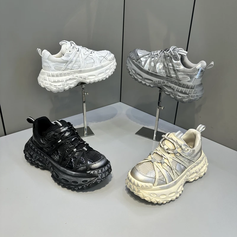 KRY潮牌春季男士复古做旧老爹鞋网面透气轮胎底舒适百搭潮流鞋