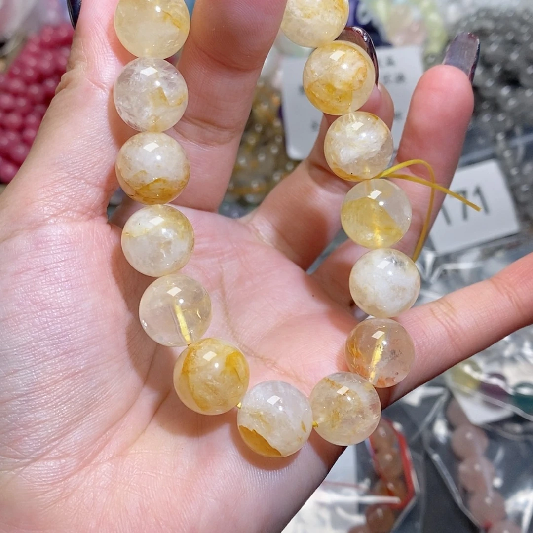 【闪购商品】水晶手链银S925镶嵌黄胶花176