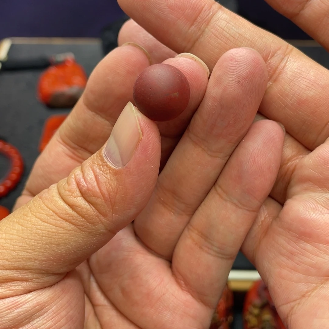 用***9南红玛瑙未镶嵌颈饰14.5mm