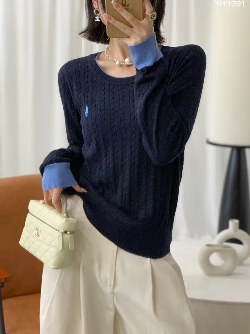 E417针织衫毛针织衫纯色圆领女套头秋季秋冬法式纯衫