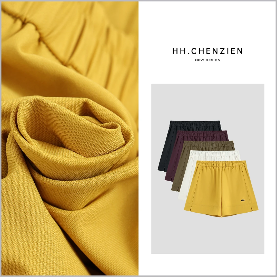 【黑黑家】夏季新款弹力腰头字母刺绣直筒短裤四分裤