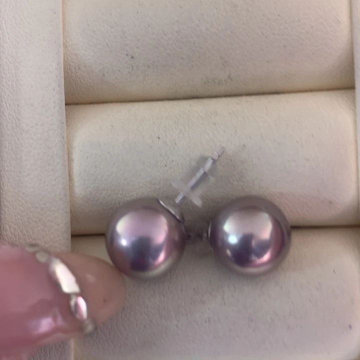 银S925镶嵌耳饰淡水珍珠