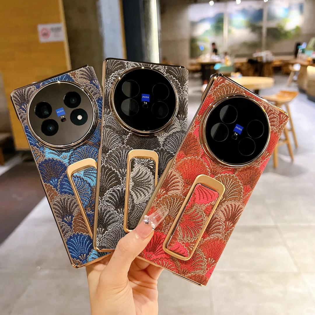 适用vivoxfold5折叠手机壳新款腕带支架XFold5智能视窗全包保护套