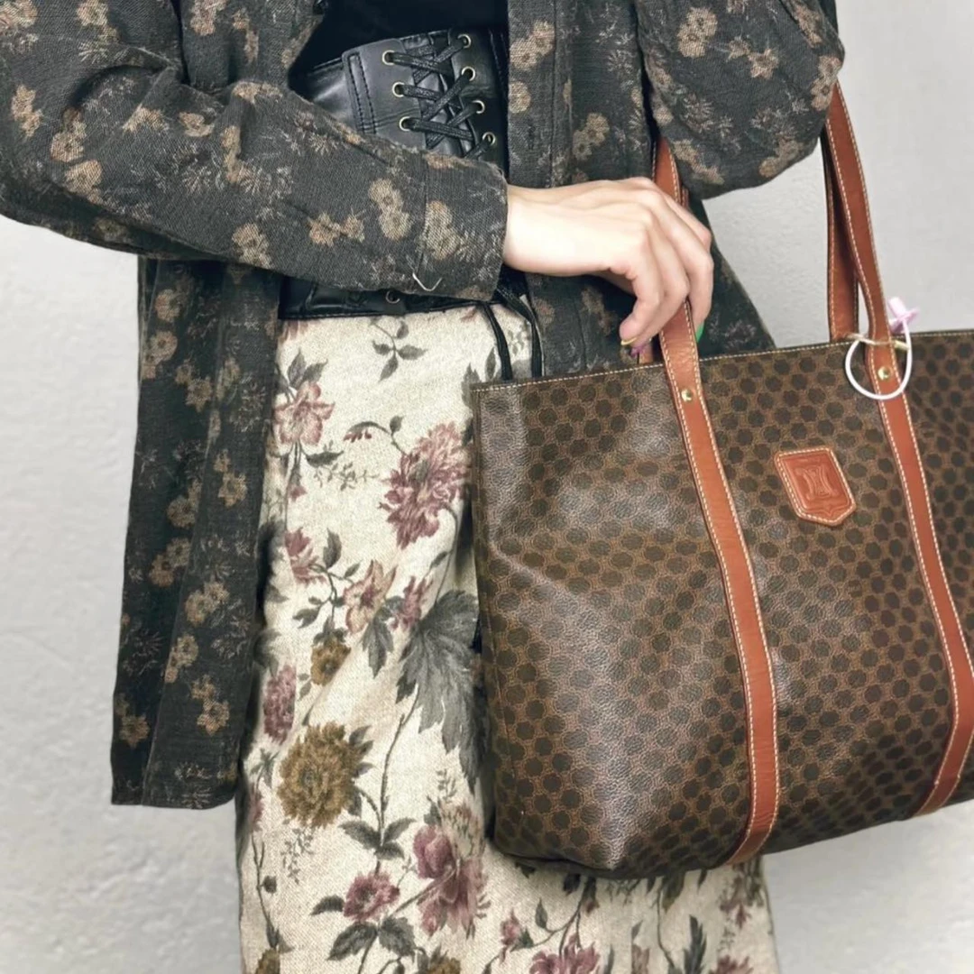 95新 Celine/思琳 大吉中古/Celine瑟琳老花托特单肩包