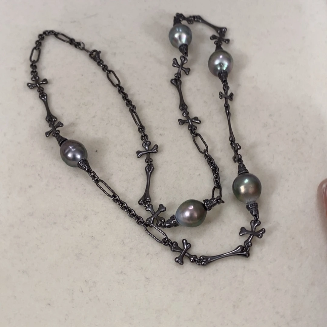 银S925镶嵌海水珍珠颈饰