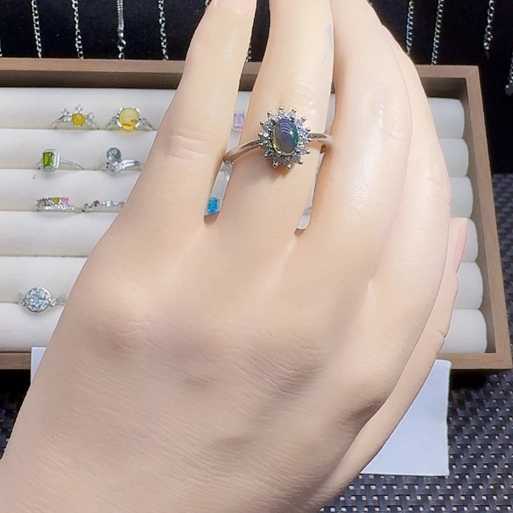 欧泊银S925镶嵌戒指