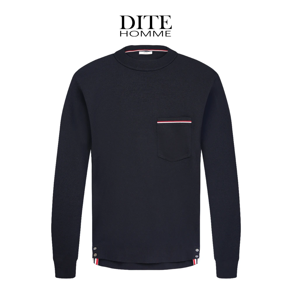 DITE迪特 绵羊毛打底衫套头长袖男子休闲男士圆领