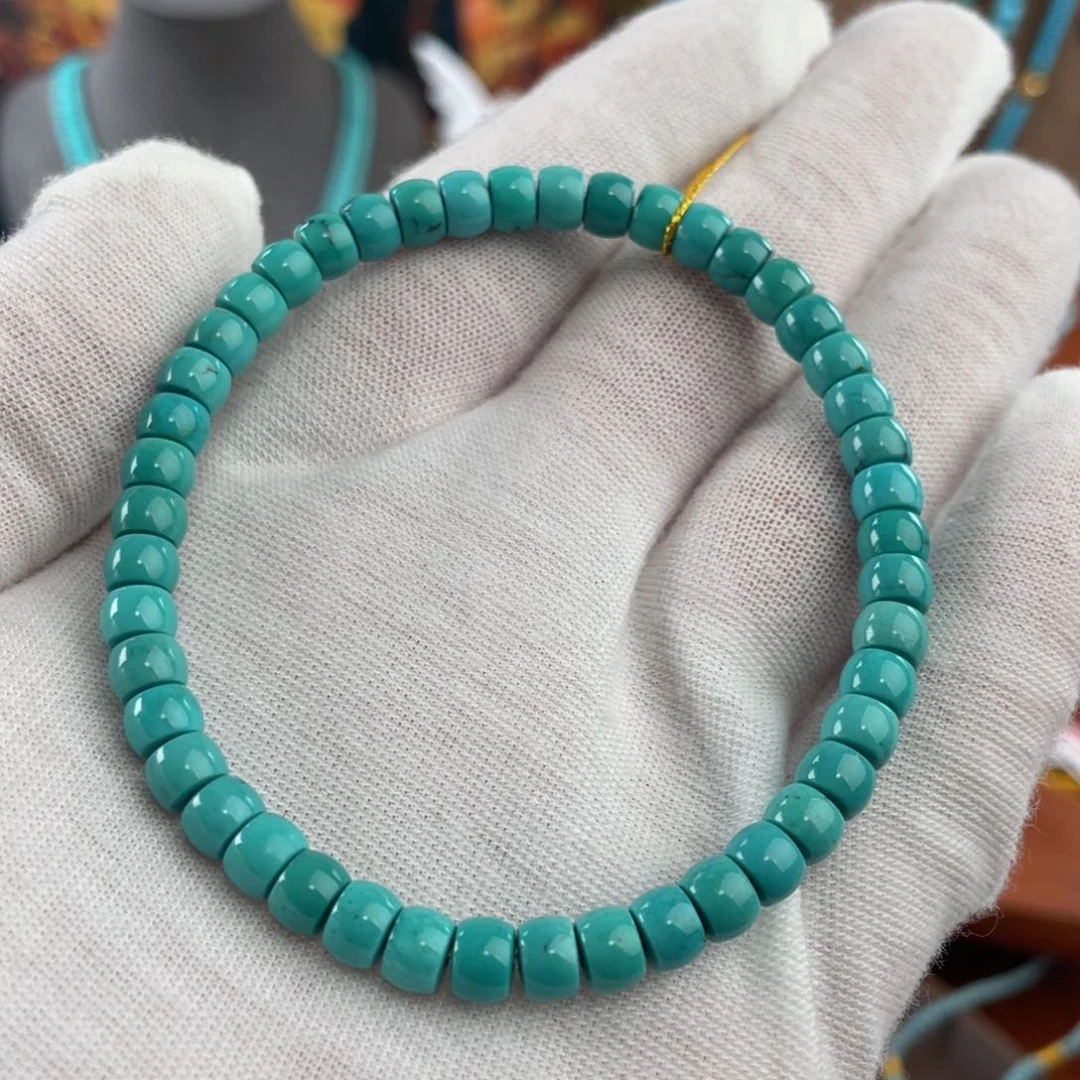 绿松石手链未镶嵌丫角山玉化直切卡5.5