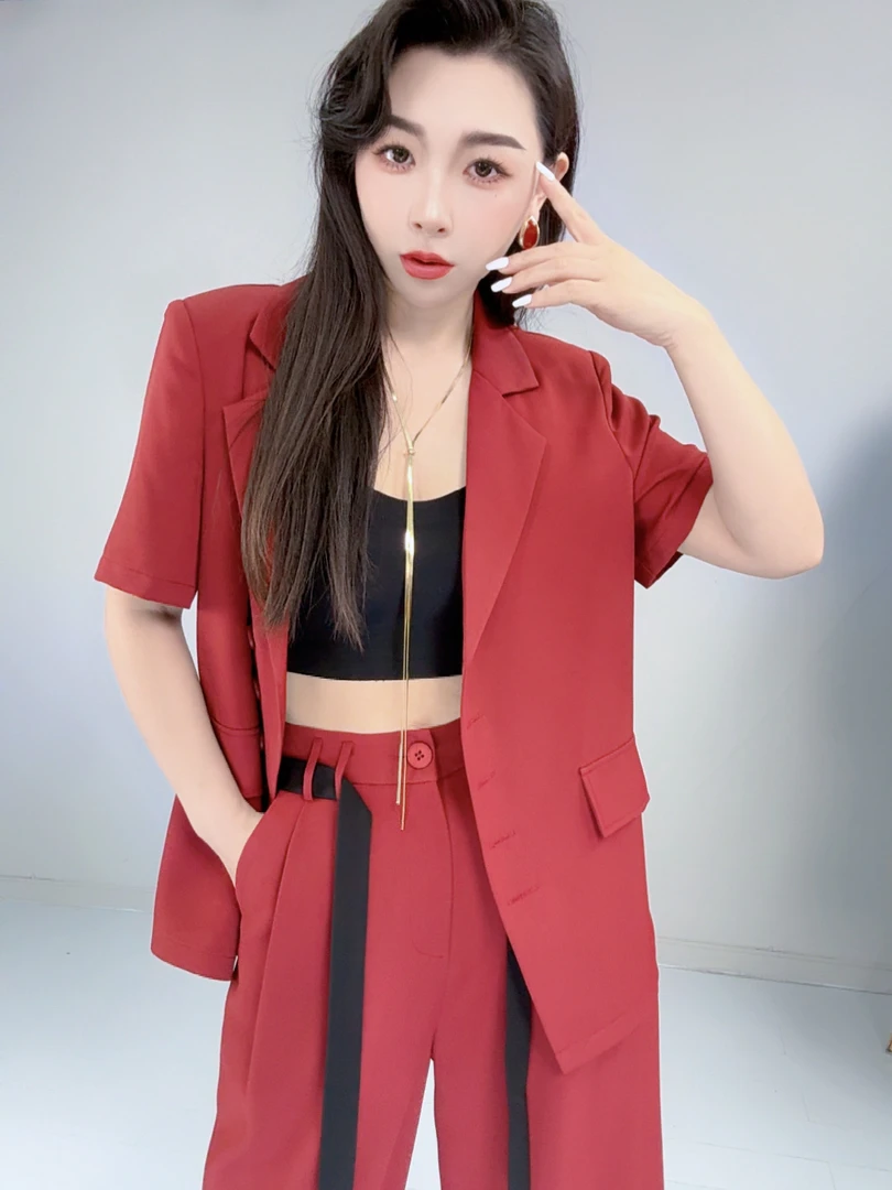 B26【送裤子】新款时尚西服套装显瘦休闲气质0