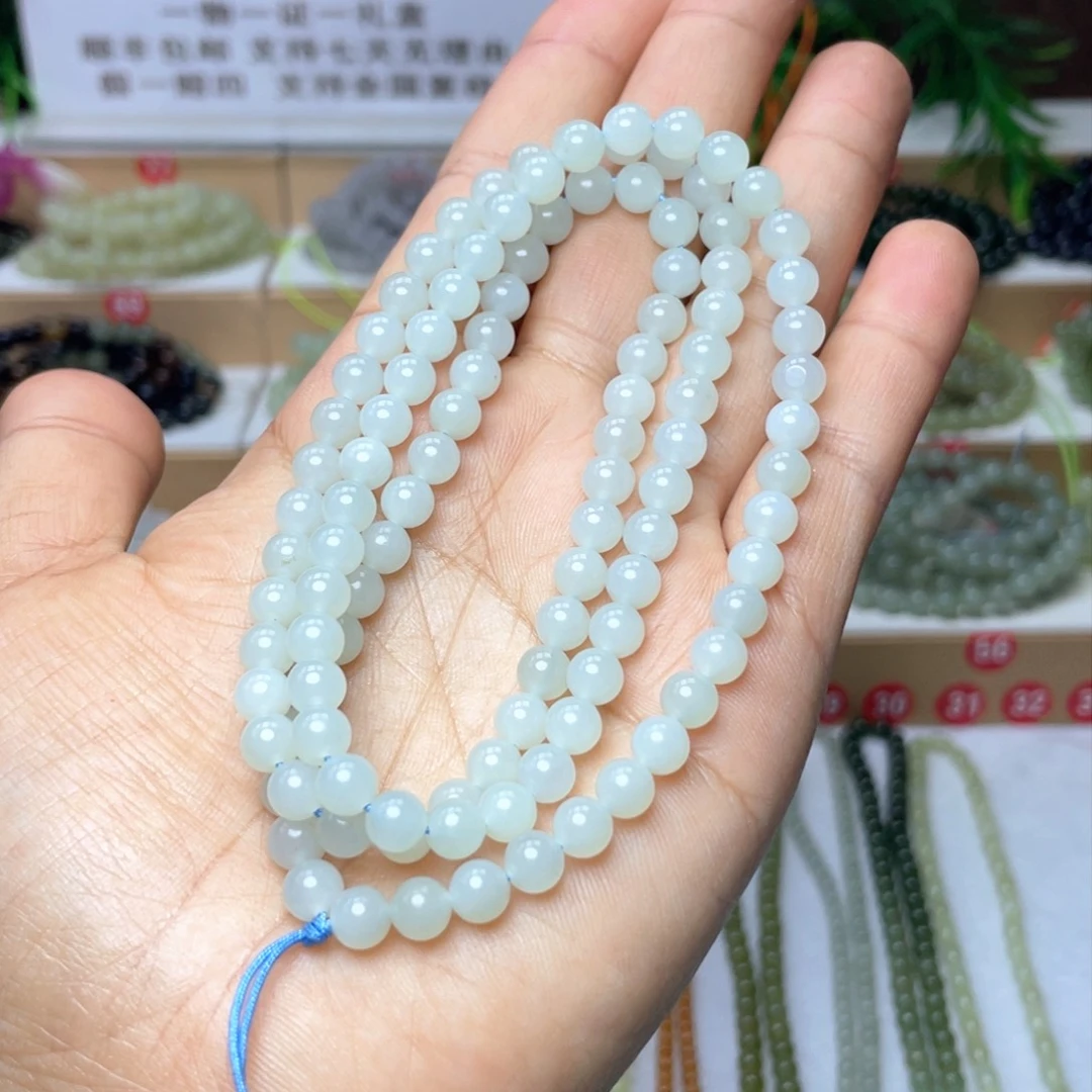 和田玉颈饰未镶嵌不****主6mm