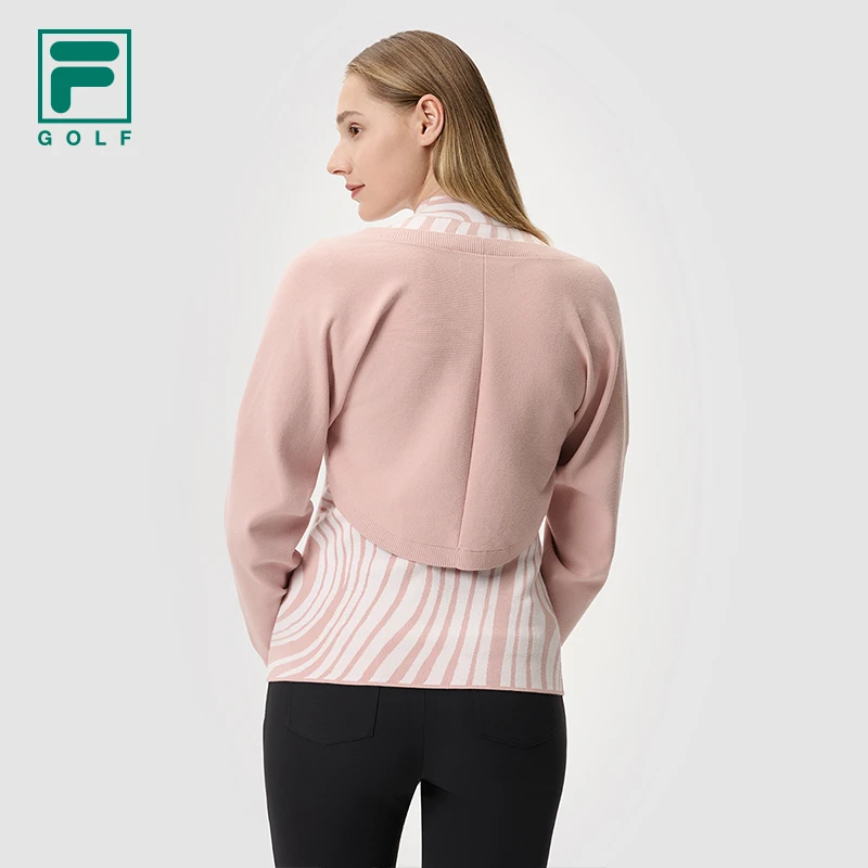 FILA斐乐女子高尔夫高智感编织衫两件套运动时尚休闲A11W515407F
