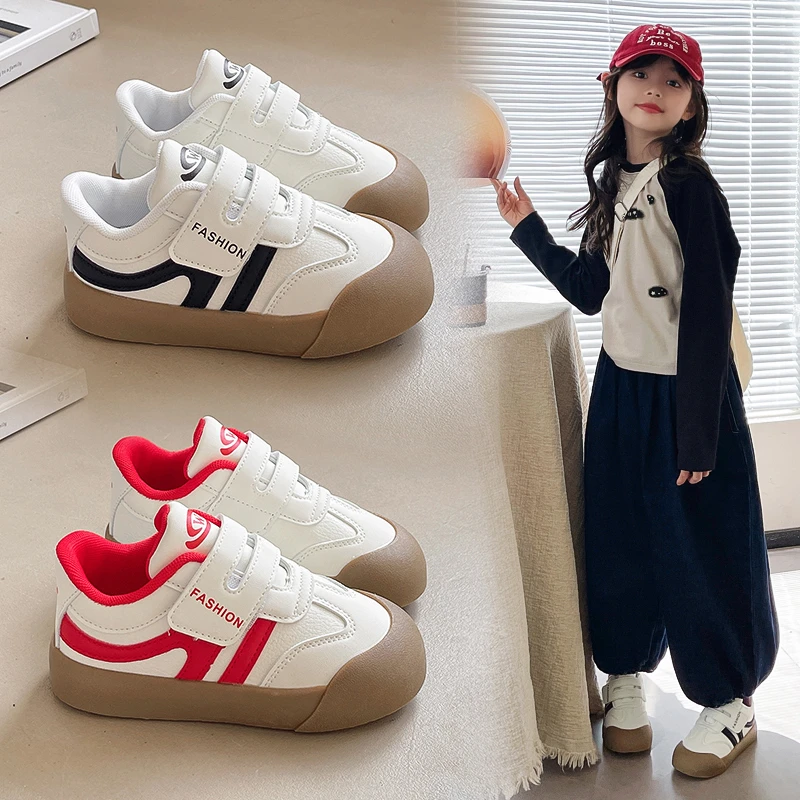 儿童运动鞋女童洋气板鞋2025春秋新款男童鞋休闲德训鞋防滑小白鞋