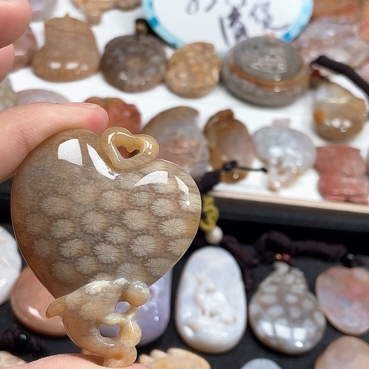 硅化珊瑚（珊瑚玉）未镶嵌颈饰