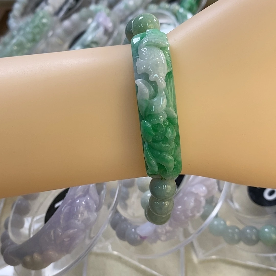 翡翠未镶嵌手链5560