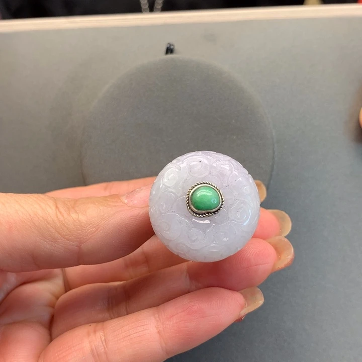 翡翠戒指银S925镶嵌设计款