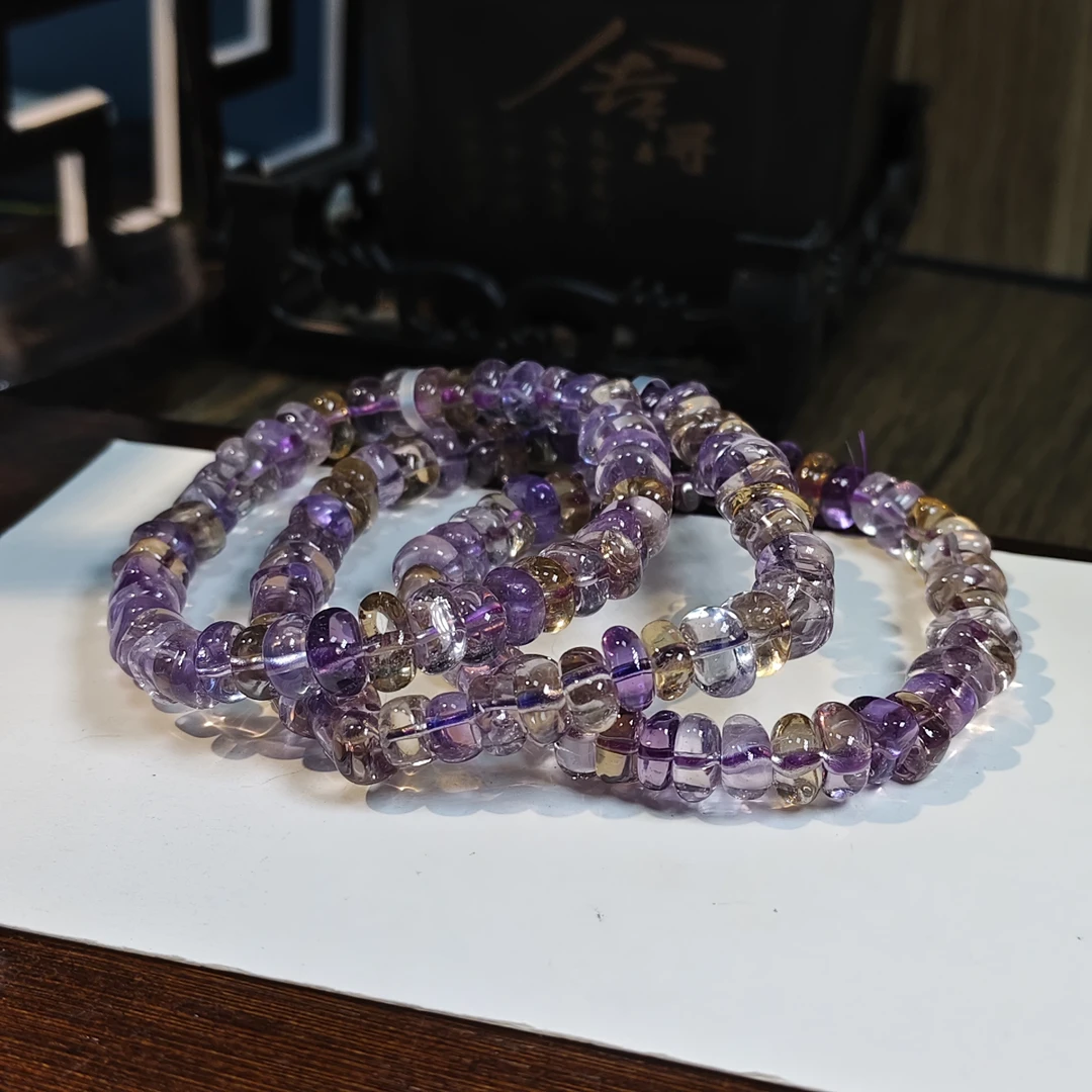 【书记甄选】天然紫黄晶随型单圈手链 多样性发一件 410LA