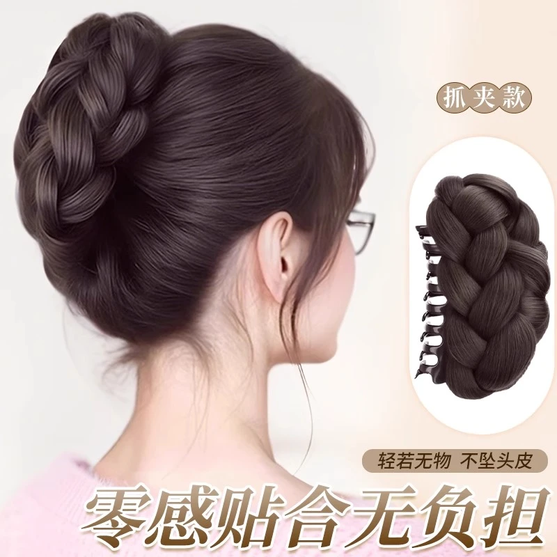 贵气千金丸子头假发发圈女高颅顶龙须花苞头盘发神器新中式假发包