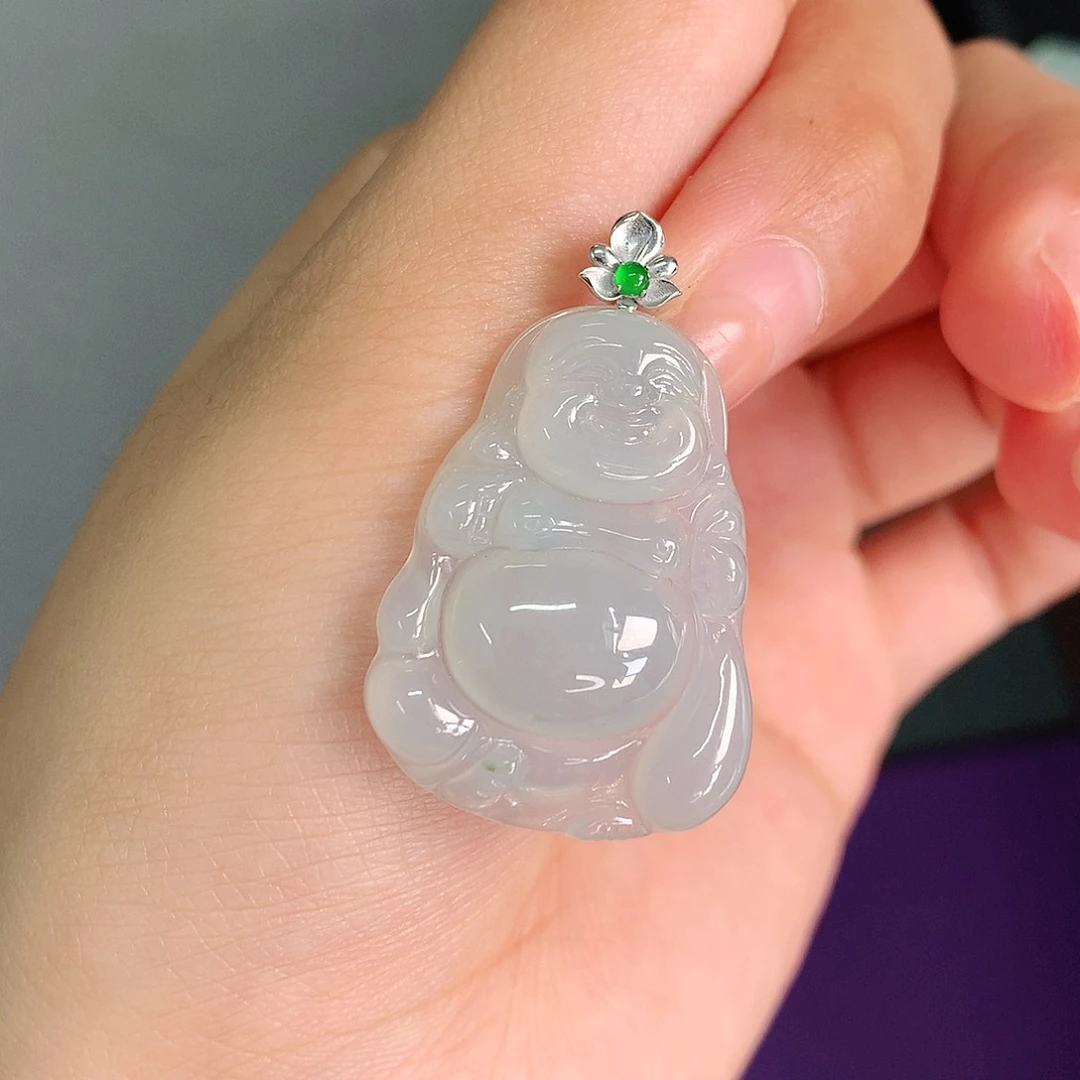 颈饰18K金镶嵌翡翠30-22.5-6