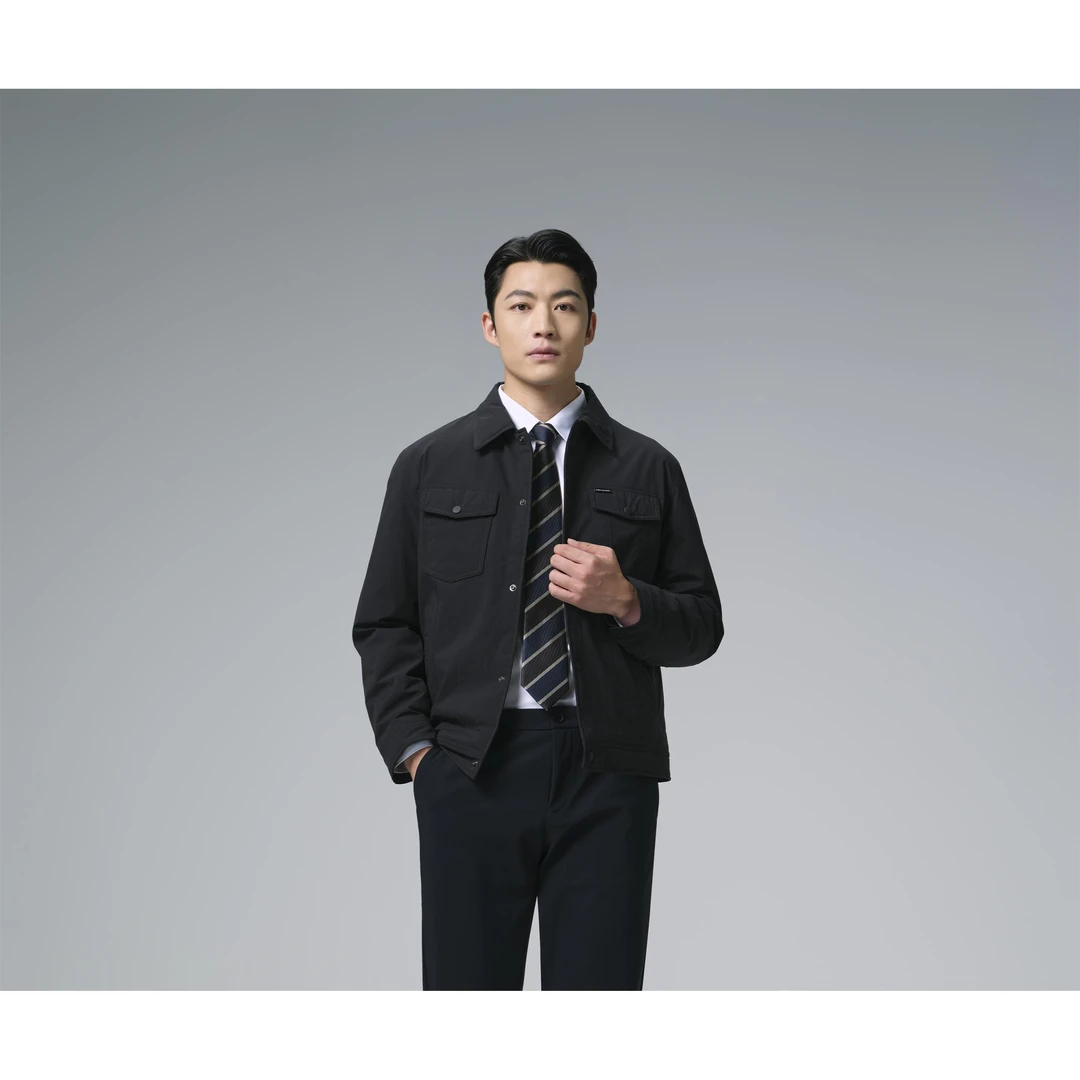 利郎男士时尚百搭户外休闲翻领轻薄羽绒短款 (B5DBR001)