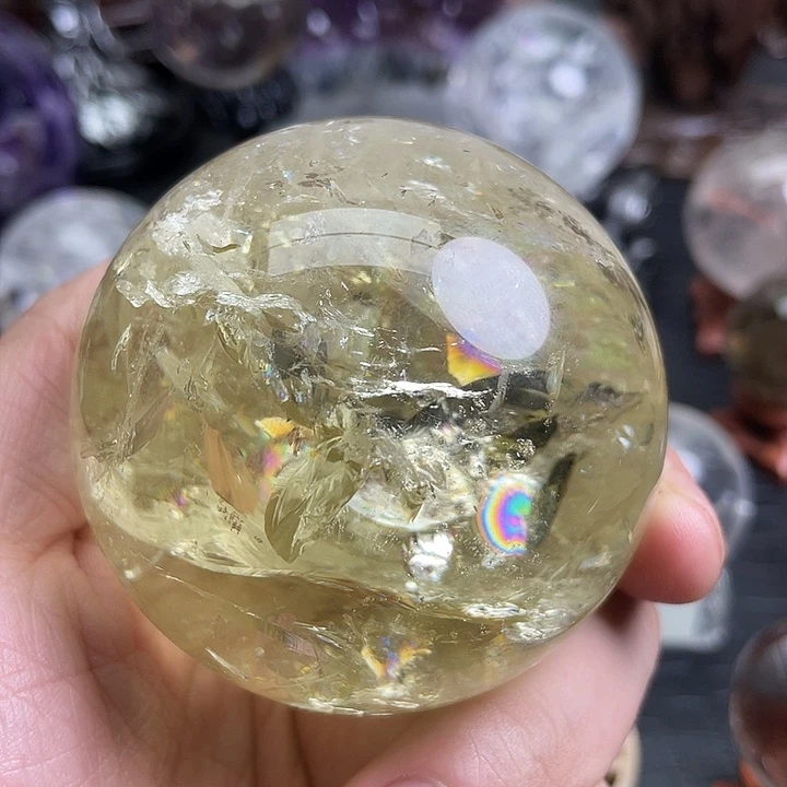 黄晶未镶嵌大型摆件（非配饰）黄水晶阿塞球