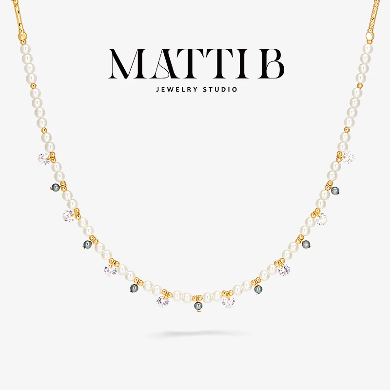 铜合金仿珍珠项链 小众设计感气质高级感轻奢百搭新款锁骨链1988