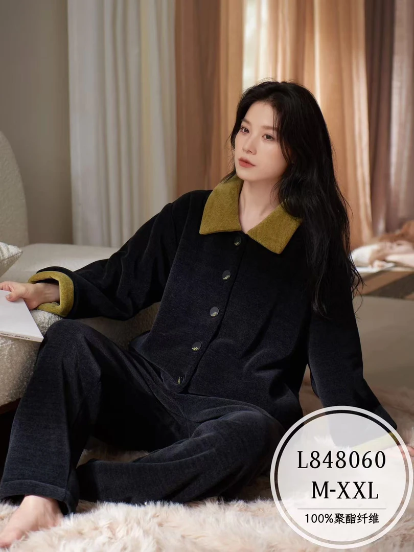 女家居服公主风睡衣宽松女套加厚休闲