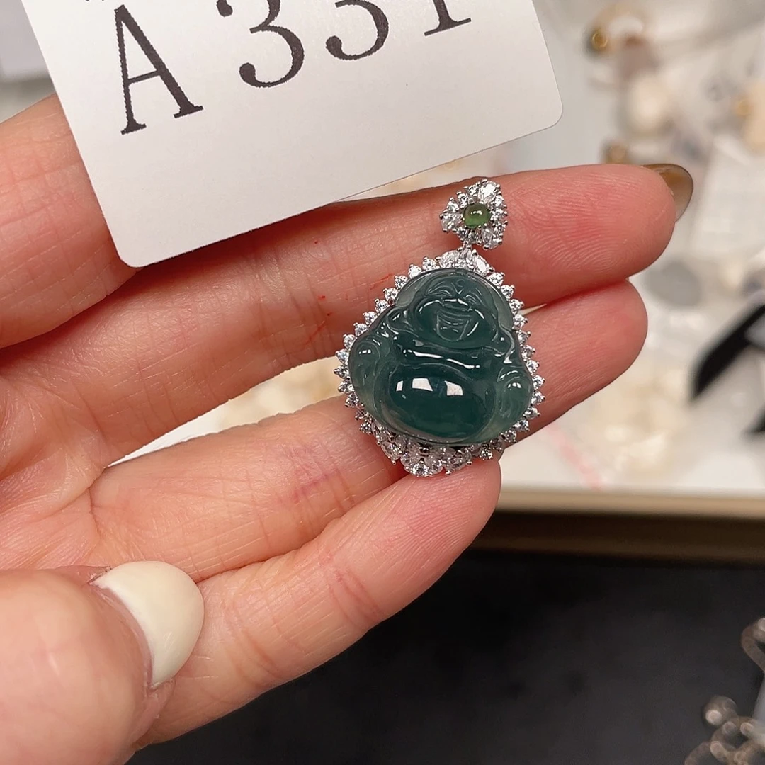 翡翠颈饰银S925镶嵌A331