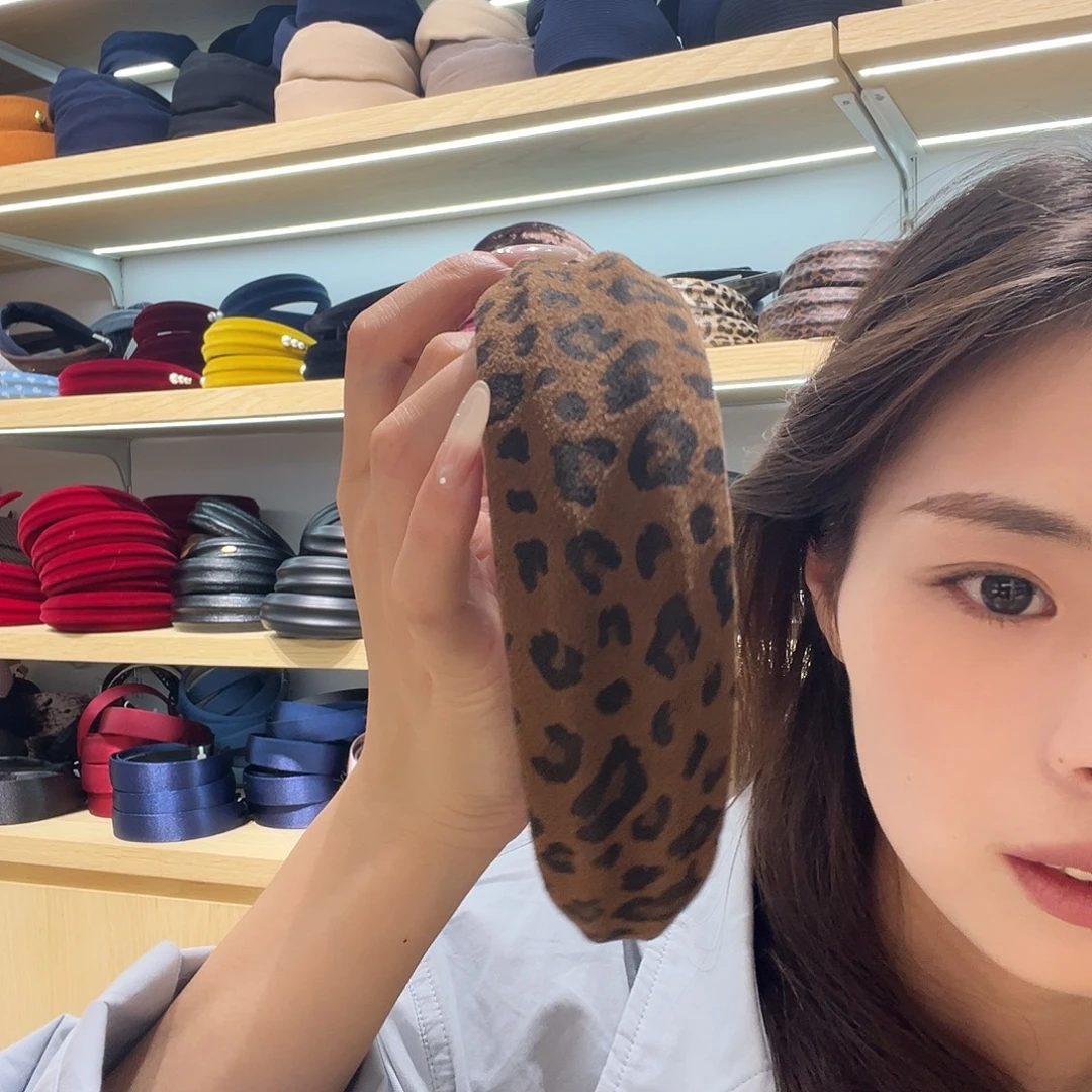 非金属布艺豹纹发箍