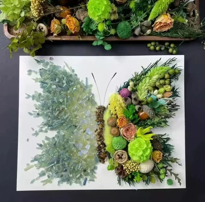 创意手工diy蝴蝶永生花相框材料包中空立体相框蝴蝶画手工diy礼物