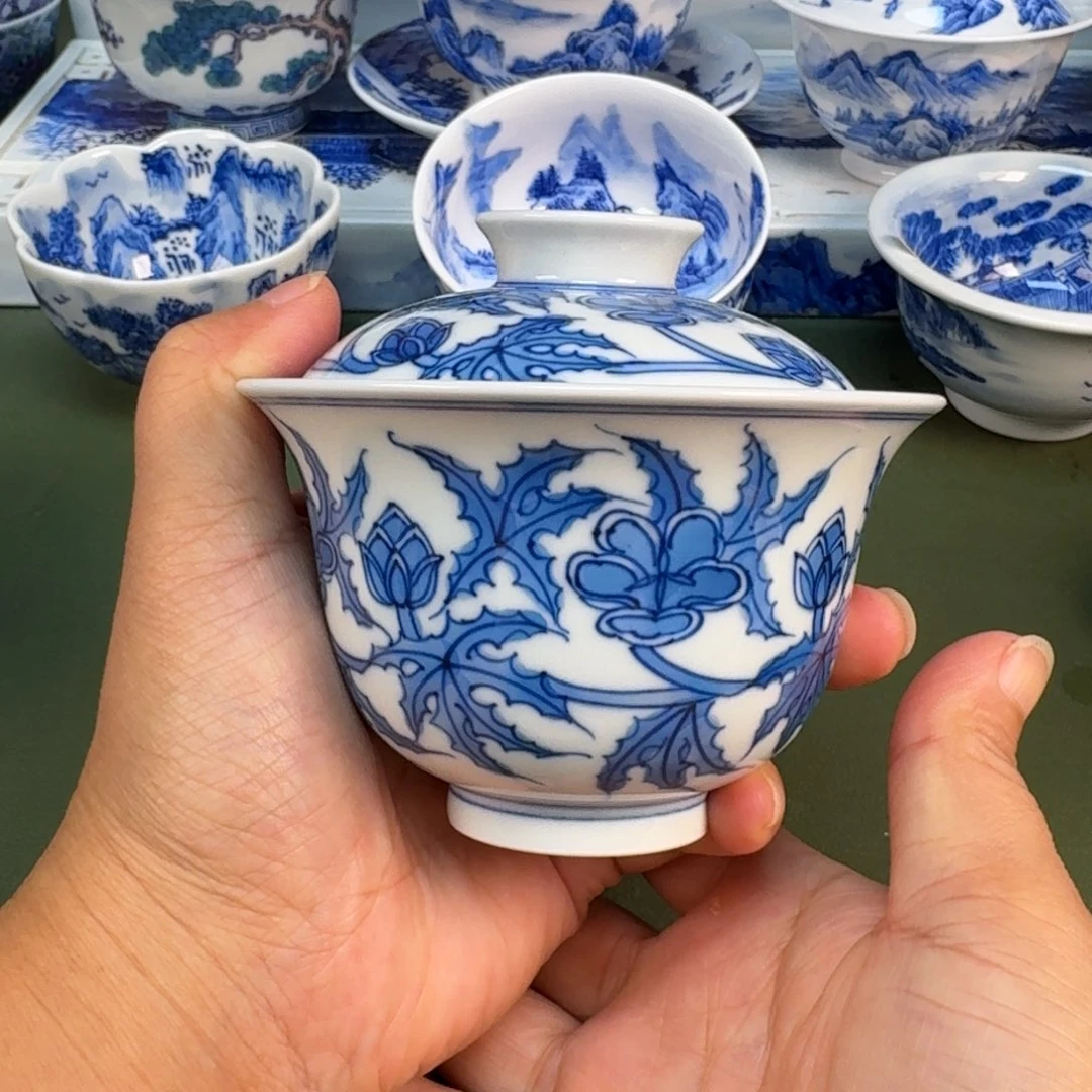 景德镇纯手绘茶具具圆圆245