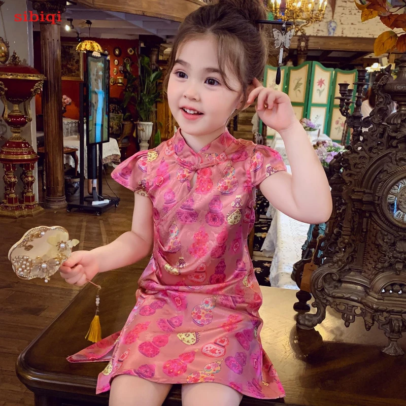 女童旗袍小女孩中国风汉服连衣裙夏装2025新款洋气儿童礼服公主裙