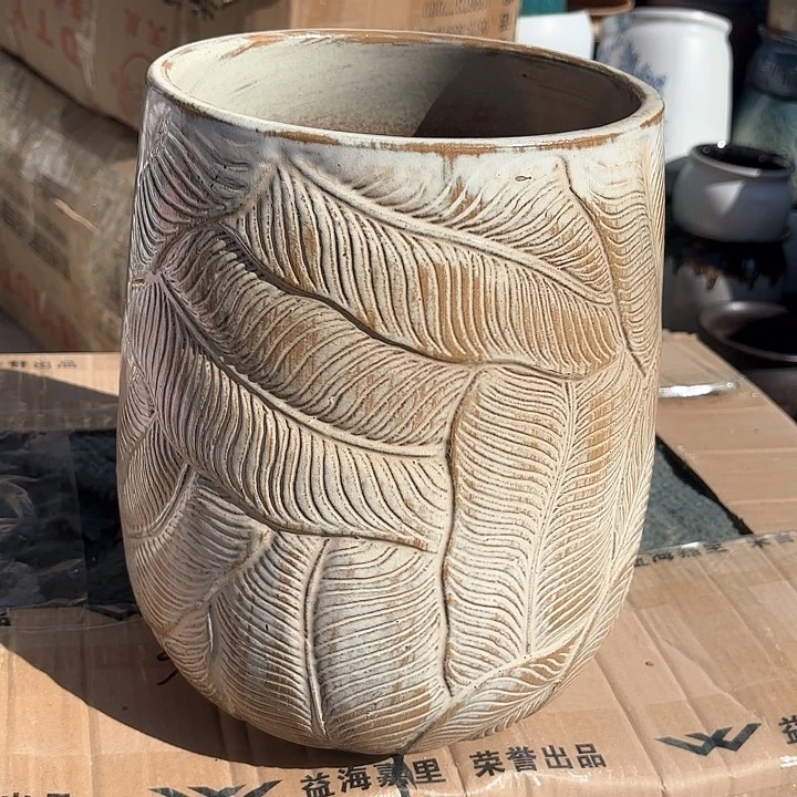 红陶芭蕉叶复古口径21高度31