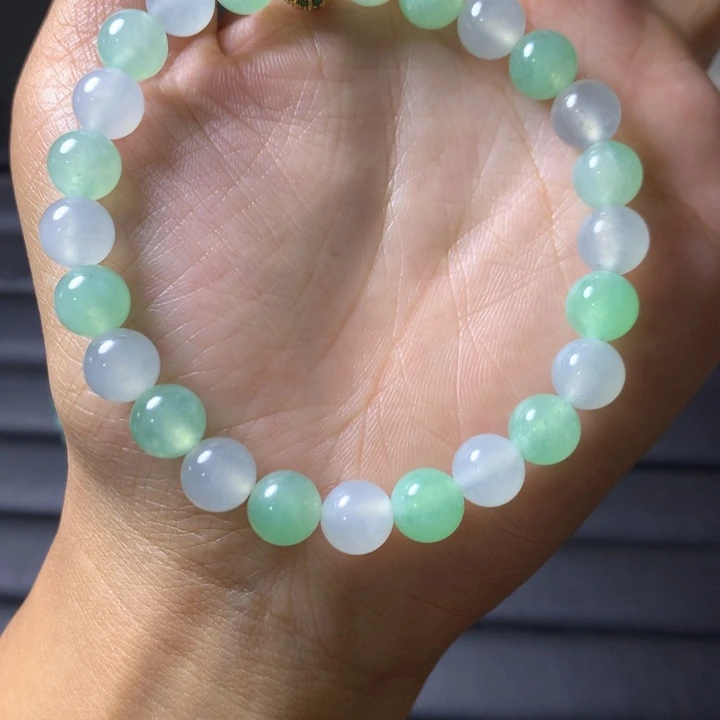 定制翡翠未镶嵌翡翠珠串卡8.5不退不换