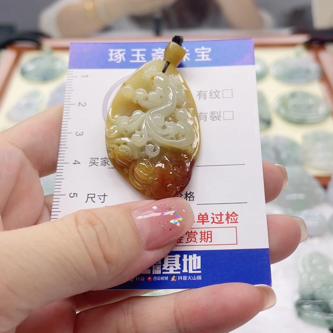 颈饰未镶嵌翡翠龙牌