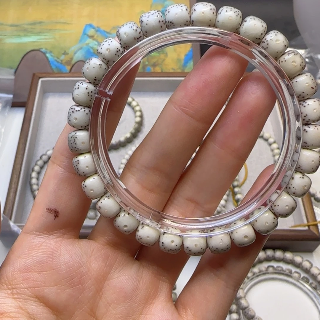 星月菩提手串石玉大留白8×7黄金瞳