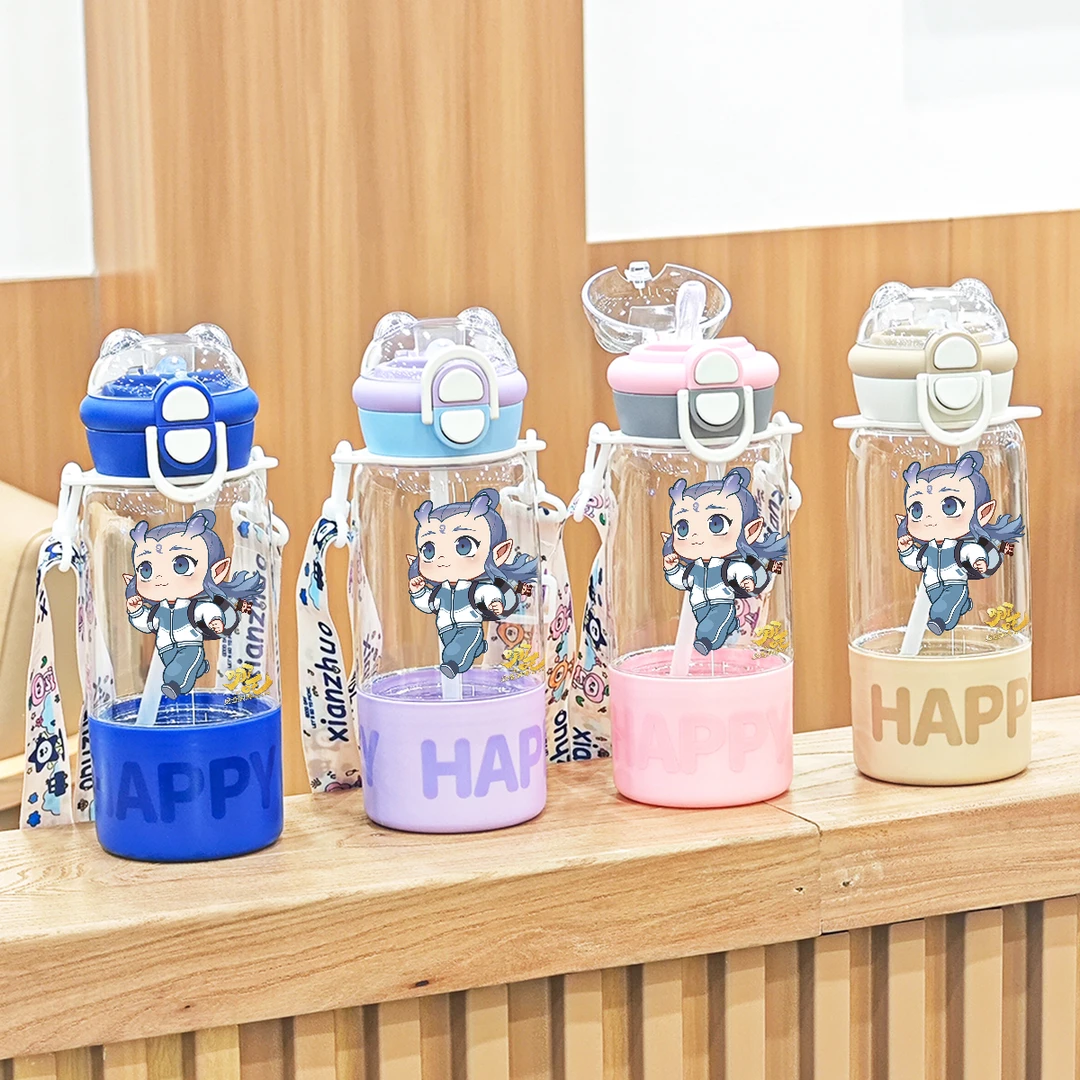 敖丙儿童吸管杯学生大容量三饮塑料水杯女生高颜值便携夏季水杯