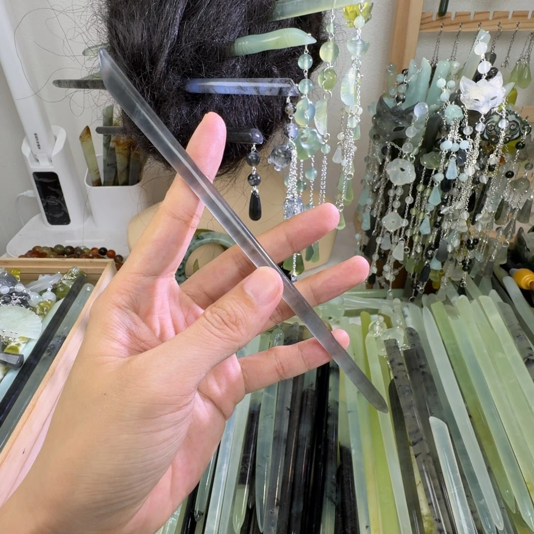未镶嵌蛇纹石玉发饰